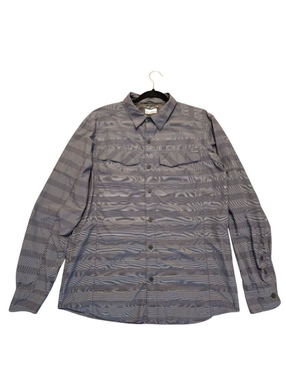 Columbia Omni-Shade Long Sleeve Button Down Shirt Gray Men's Large